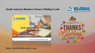 South America Business Owners Mailing Leads