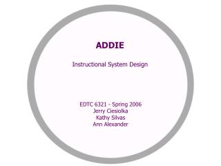 ADDIE Instructional System Design