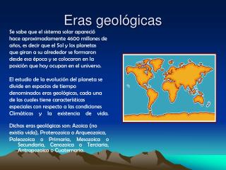 Eras geológicas