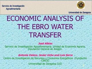 ECONOMIC ANALYSIS OF THE EBRO WATER TRANSFER