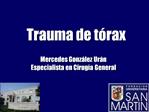Trauma de t rax