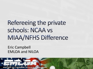 Refereeing the private schools: NCAA vs MIAA/NFHS Difference