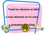 TRAED LOS DIEZMOS