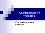 Klachtenprocedure vrijwilligers