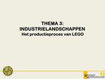 THEMA 3: INDUSTRIELANDSCHAPPEN Het productieproces van LEGO