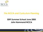 The NCCA and Curriculum Planning