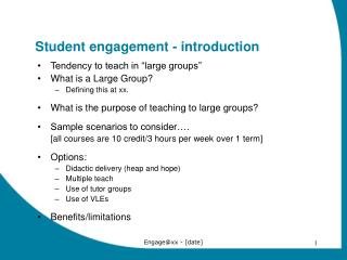 Student engagement - introduction