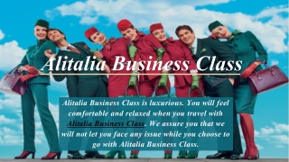 Book Alitalia Business Class at an affordable Price