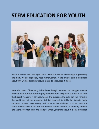 STEM EDUCATION FOR YOUTH