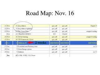 Road Map: Nov. 16