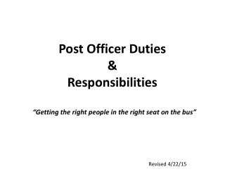 Post Officer Duties & Responsibilities