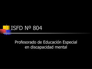 ISFD Nº 804