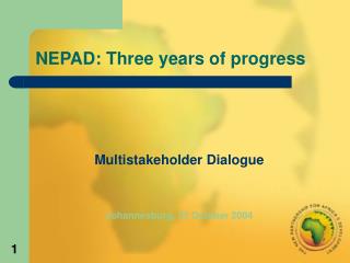 NEPAD: Three years of progress