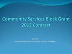 Community Services Block Grant 2012 Contract