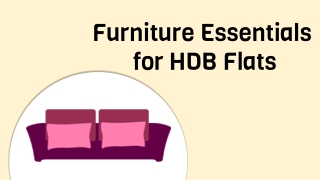 Furniture Essentials for HDB Flats