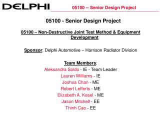 05100 - Senior Design Project