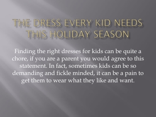 Holiday dresses for kid girl