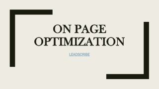 Onpage SEO optimization