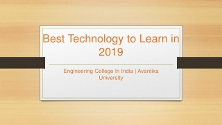 Best Technology to Learn in 2019 - Avantika University