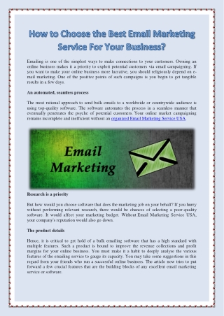 How to Choose the Best Email Marketing Service For Your Business?