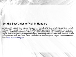 Best Cities in Hungary