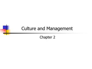 Culture and Management