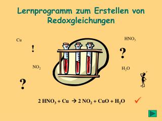 Lernprogramm zum Erstellen von Redoxgleichungen