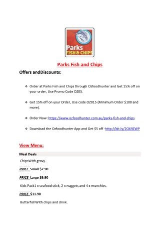 Parks Fish and Chips - Fish and chips takeaway Restaurant Davoren Park SA