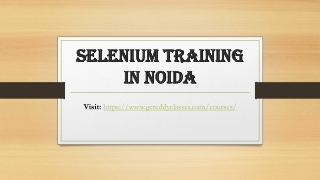 SELENIUM TRAINING IN NOIDA