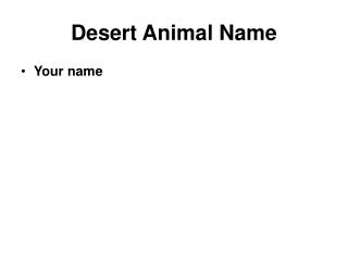Desert Animal Name