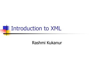 Introduction to XML