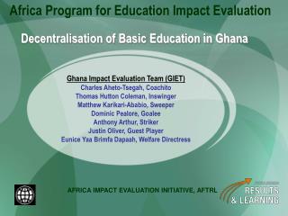 Decentralisation of Basic Education in Ghana