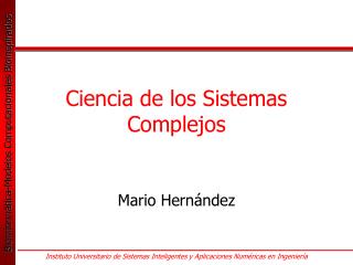 Ciencia de los Sistemas Complejos