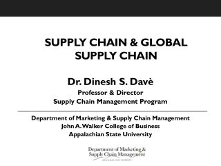 Supply Chain & GLOBAL SUPPLY CHAIN