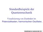 Visualisierung von Zust nden im Potenzialkasten, harmonischen Oszillator,