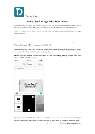 How to Send a Large Video From iPhone