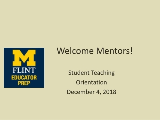 Welcome Mentors!