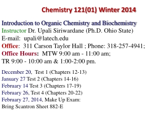 Chemistry 121(01) Winter 2014