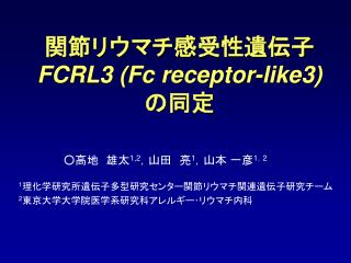 関節リウマチ感受性遺伝子 FCRL3 (Fc receptor-like3) の同定