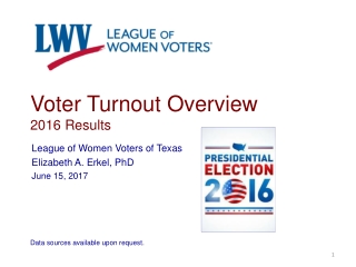 Voter Turnout Overview 2016 Results