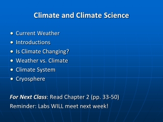 Climate and Climate Science
