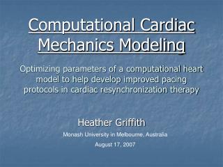 Optimizing parameters of a computational heart model to help develop improved pacing protocols in cardiac resynchronizat