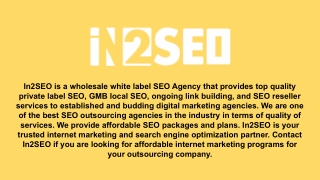 Best Wholesale SEO - In2seo