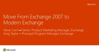 Move From Exchange 2007 to Modern Exchange