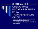SUBTEMA 1.2.2. OPERACIONES UNITARIAS BASADAS EN LA TRANSFERENCIA DE CALOR.