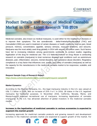 Product Details and Scope of Medical Cannabis Market in US - Latest Research Till 2026