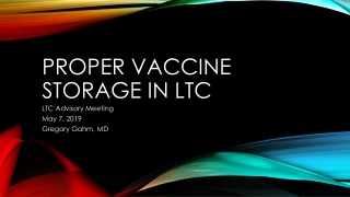 Proper vaccine storage in ltc