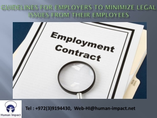 Guidelines For Employers To Minimize Legal Issues From Their Employees