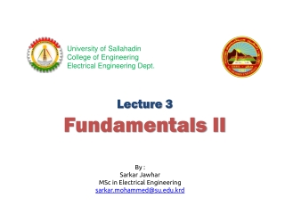 Lecture 3 Fundamentals II
