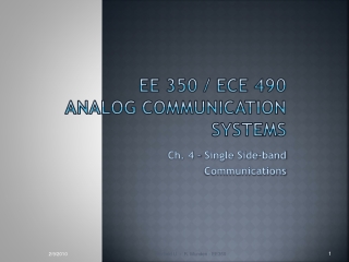 EE 350 / ECE 490 Analog Communication Systems